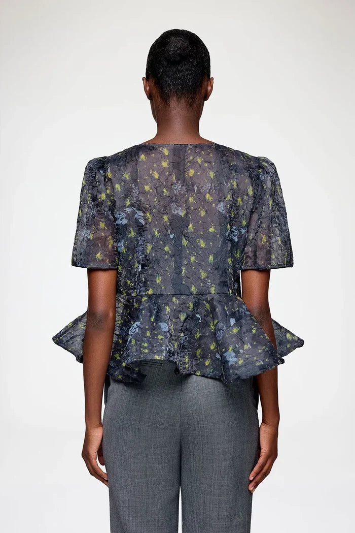 Peplum Blouse in Shibori Organza Shirts & Tops Ganni