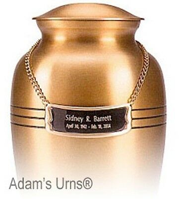 Personalized Brushed Brass Name-Plate Medallion for 6"/7" Size Cremation Urns