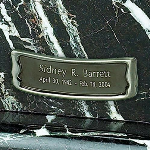 Personalized Brushed Pewter Name-Plate Medallion for Cube & Box Cremation Urns