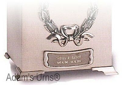 Personalized Brushed Pewter Name-Plate Medallion for Cube & Box Cremation Urns