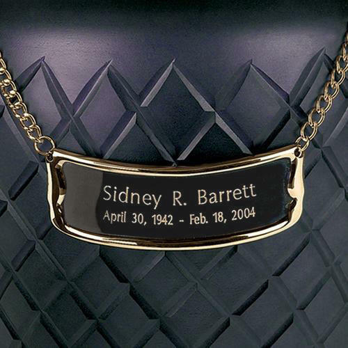 Personalized Polished Brass Name-Plate Medallion for Adult Size Cremation Urns