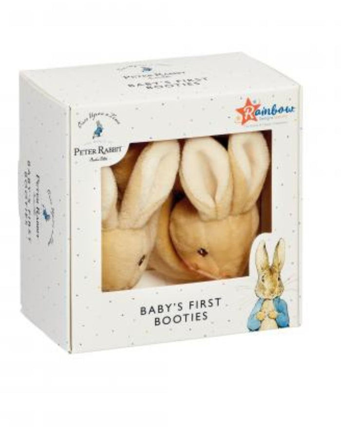 Peter Rabbit Baby Booties Gift Set - First Rattle Socks 0–6 Months - Rainbow Designs