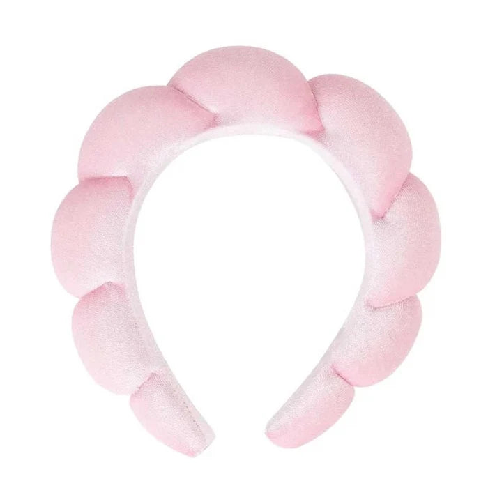 Pink Cloud Plush Spa Headband for Skincare