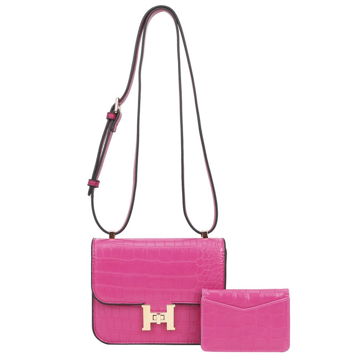 PINK CROSSBODY PURSE W/ WALLET