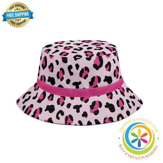 Pink Leopard Printed Bucket Hat S
