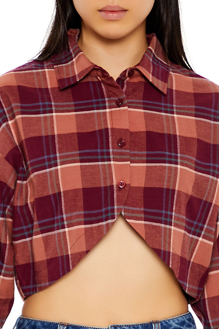 Plaid Flannel Cropped Shirt