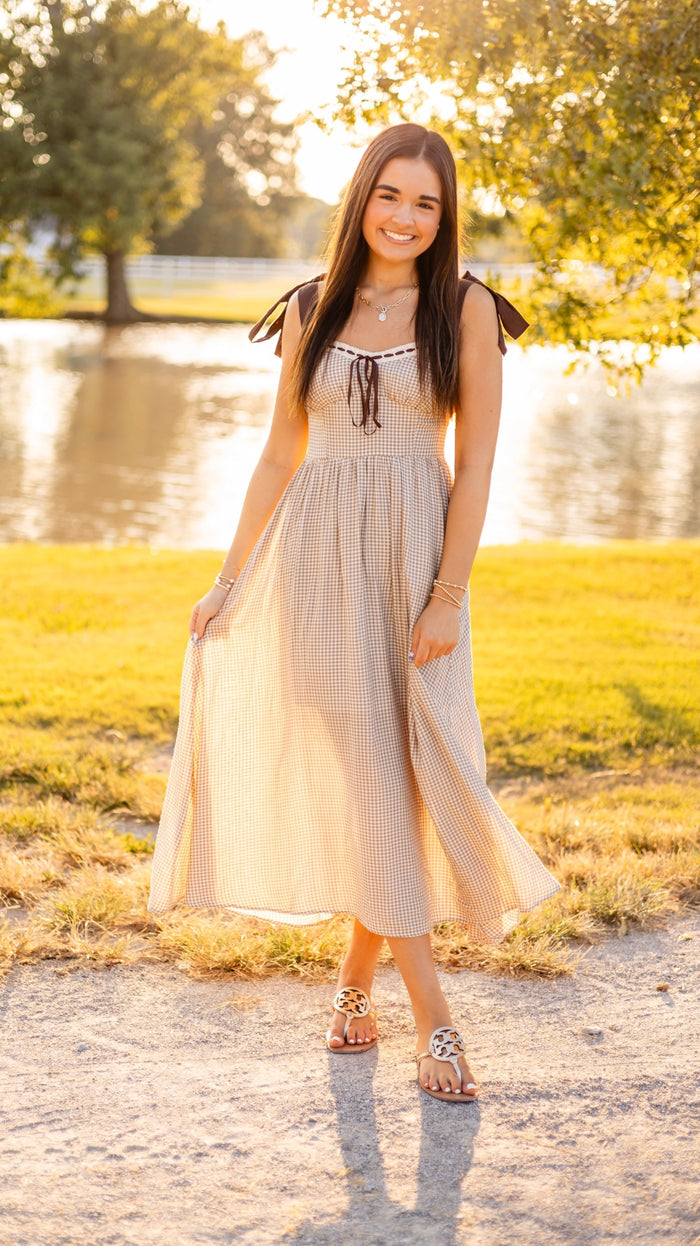 PLAID RIBBON MAXI