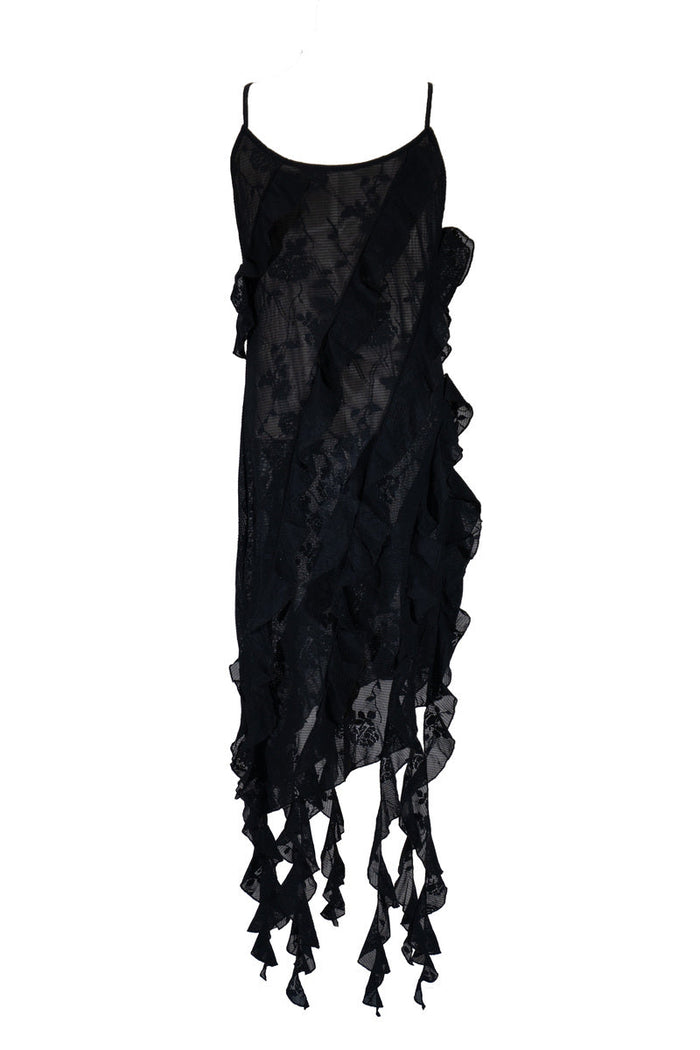 Plus Size Cascading Ruffle Dress
