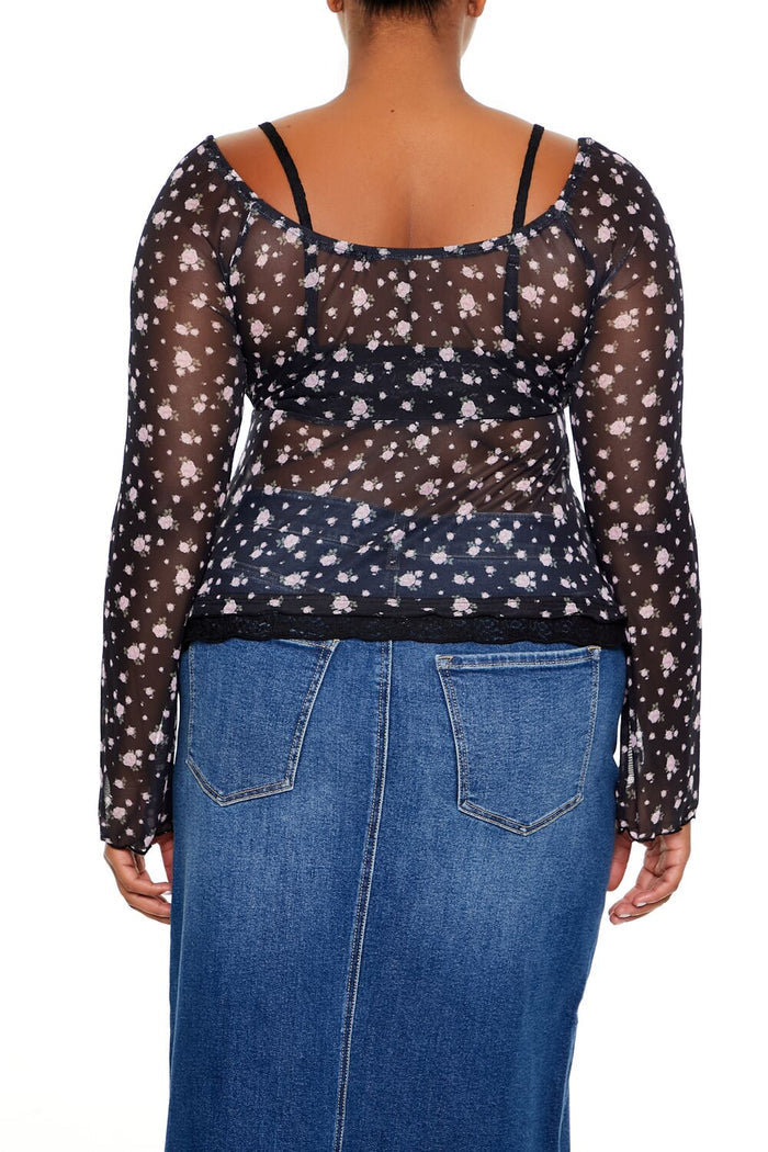 Plus Size Floral Print Combo Top