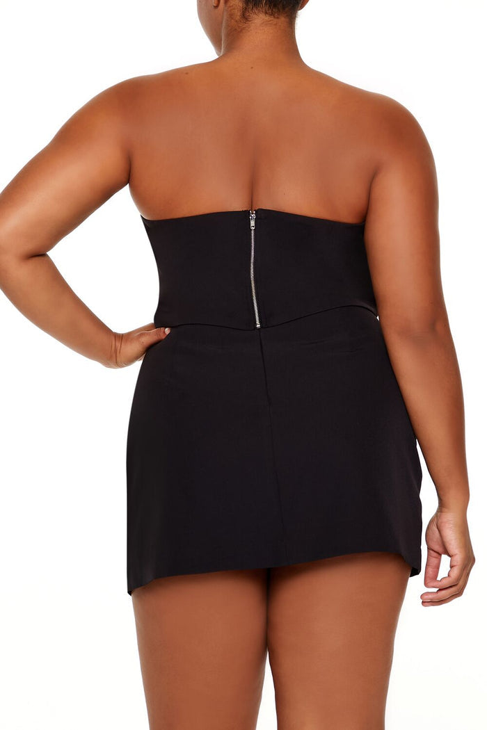 Plus Size Rhinestone Buckle Tube Top