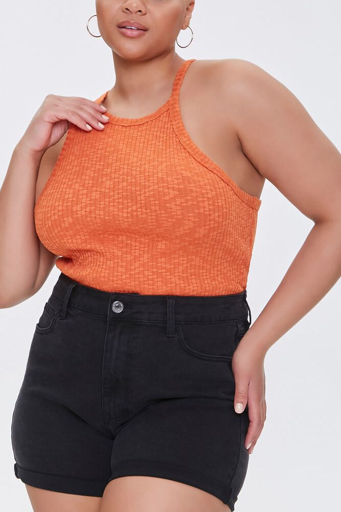Plus Size Ribbed Slub Knit Cami