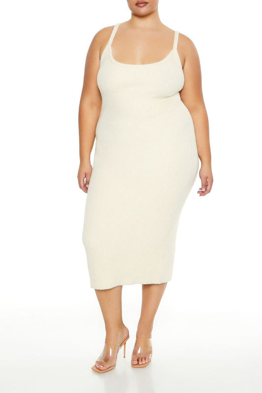 Plus Size Sweater-Knit Midi Dress