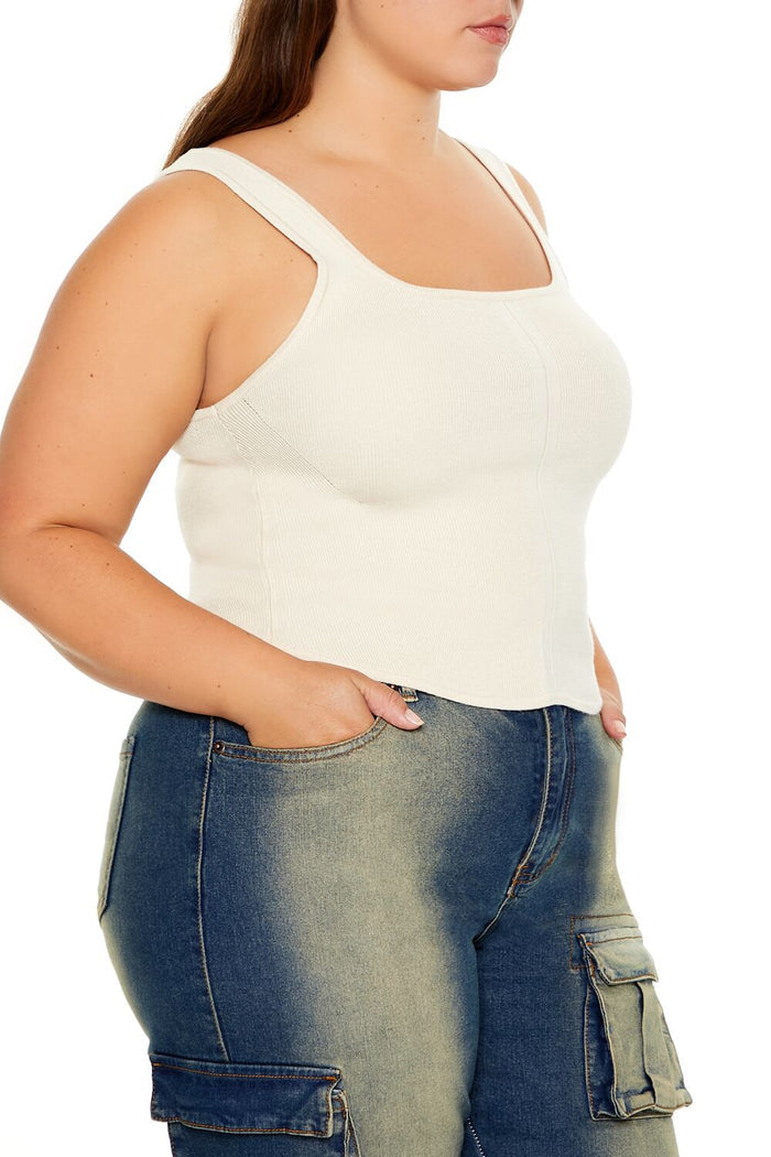 Plus Size Sweater-Knit Tank Top