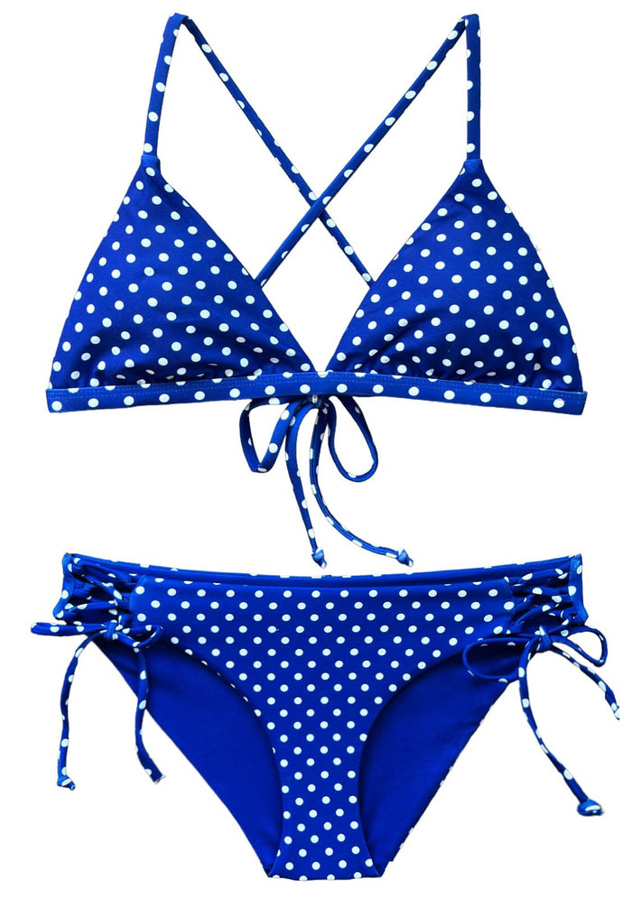 POLKA BLUE | 2-Piece | Fixed Triangle Style