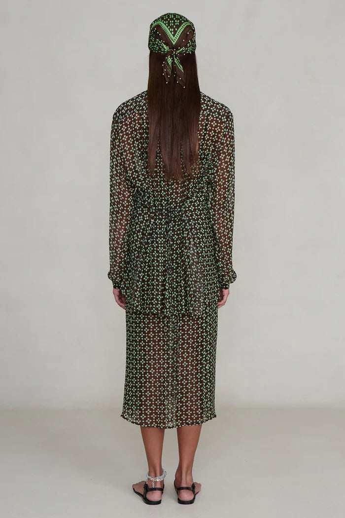 Printed Midi Button Dress Shirts & Tops Chan Luu
