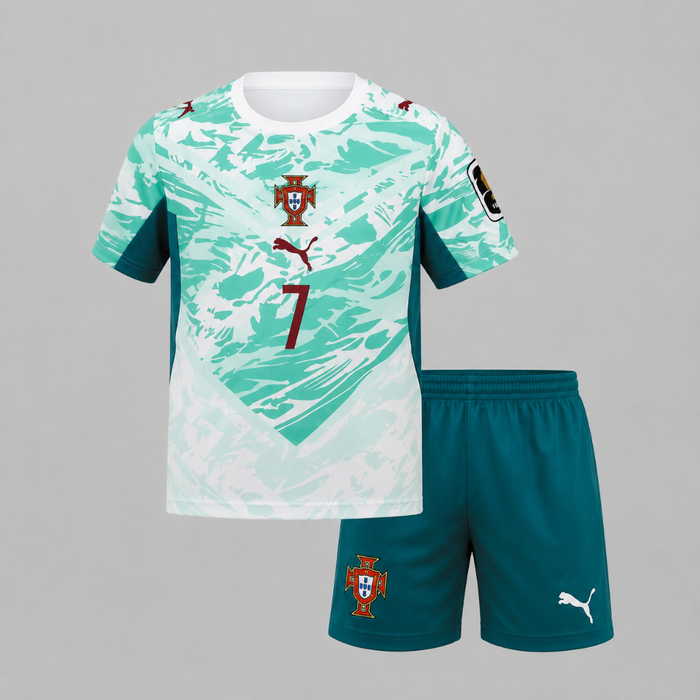 Puma Portugal Ronaldo Kids Kit 2026 | CR7 World Cup Away Football Kit
