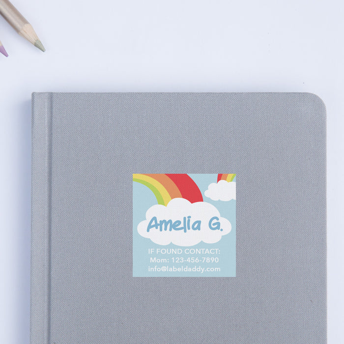 Rainbow Square Contact Labels