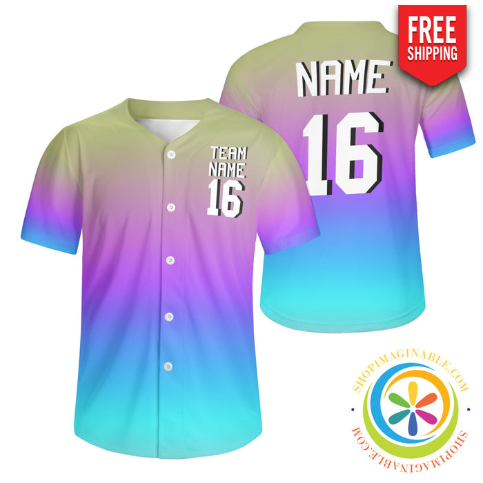 Rainbow Striped Unisex Baseball Jersey-ShopImaginable.com