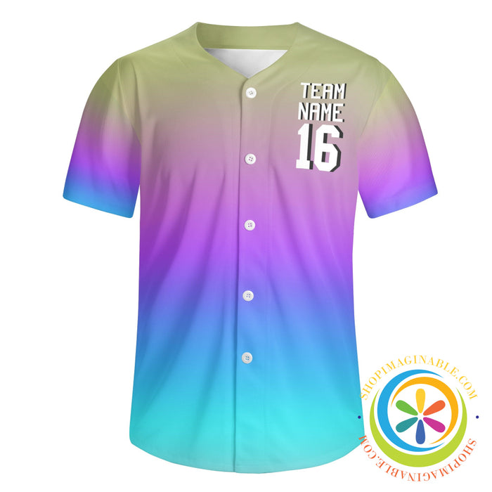 Rainbow Striped Unisex Baseball Jersey-ShopImaginable.com