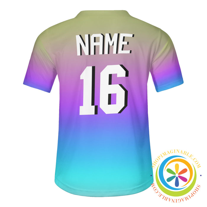 Rainbow Striped Unisex Baseball Jersey-ShopImaginable.com