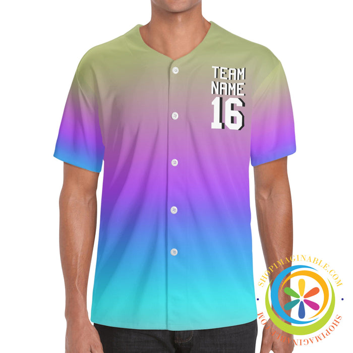 Rainbow Striped Unisex Baseball Jersey-ShopImaginable.com