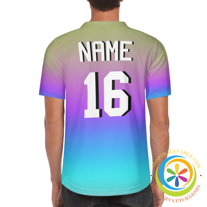 Rainbow Striped Unisex Baseball Jersey-ShopImaginable.com