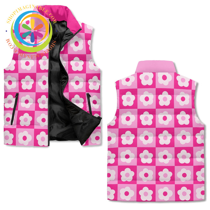 Retro 80S Daisy Puffer Vest