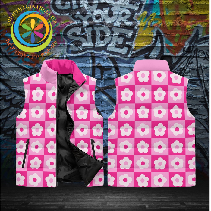 Retro 80S Daisy Puffer Vest