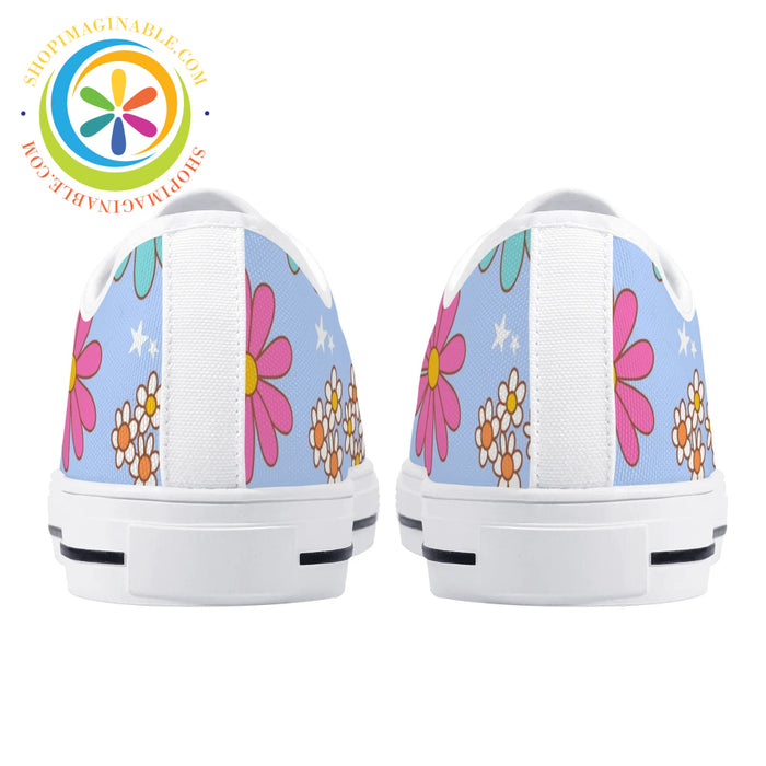Retro 80S Floral Ladies Low Top Canvas Shoes