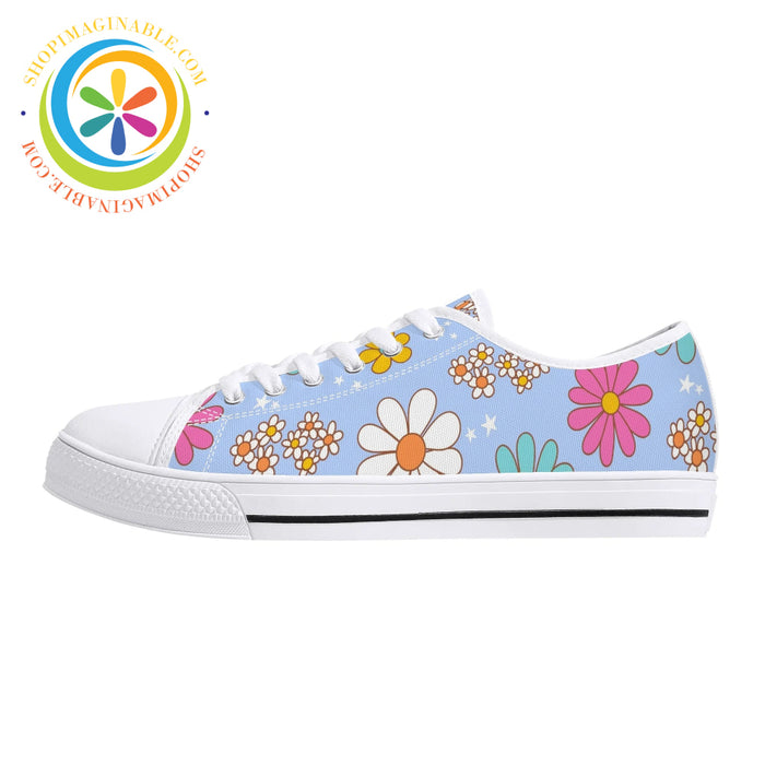 Retro 80S Floral Ladies Low Top Canvas Shoes
