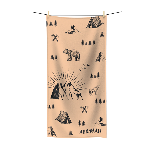 Orange Retro Camper Towel