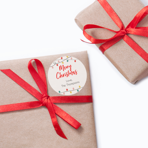 Retro Christmas Lights Gift Labels