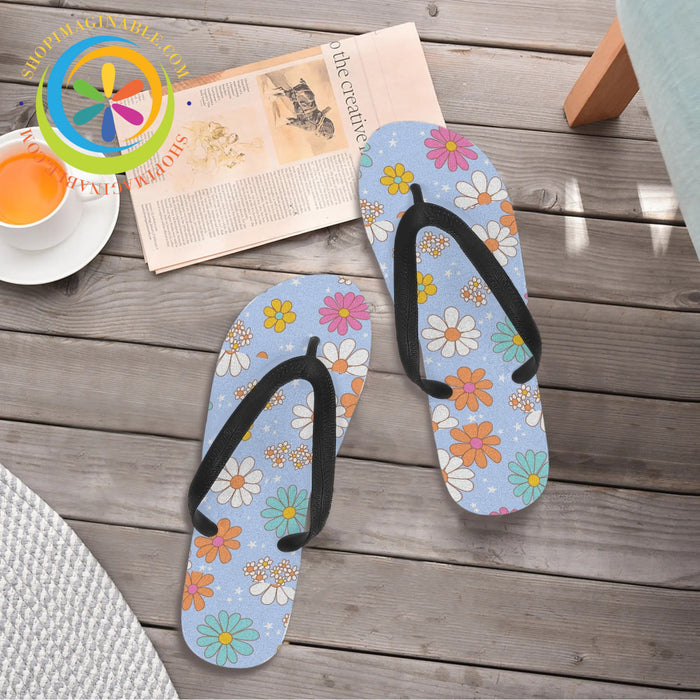 Retro Summer Daisy Mens & Ladies Flip-Flops