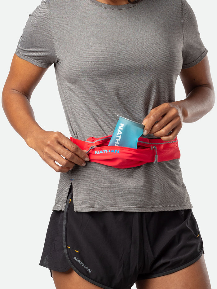 color:Blue Me Away/White||seo:Nathan Reusable/Sustainable Blue Race Day Cup 2-Pack - Runner Pulling Reusable Cup Out of Waist Belt
