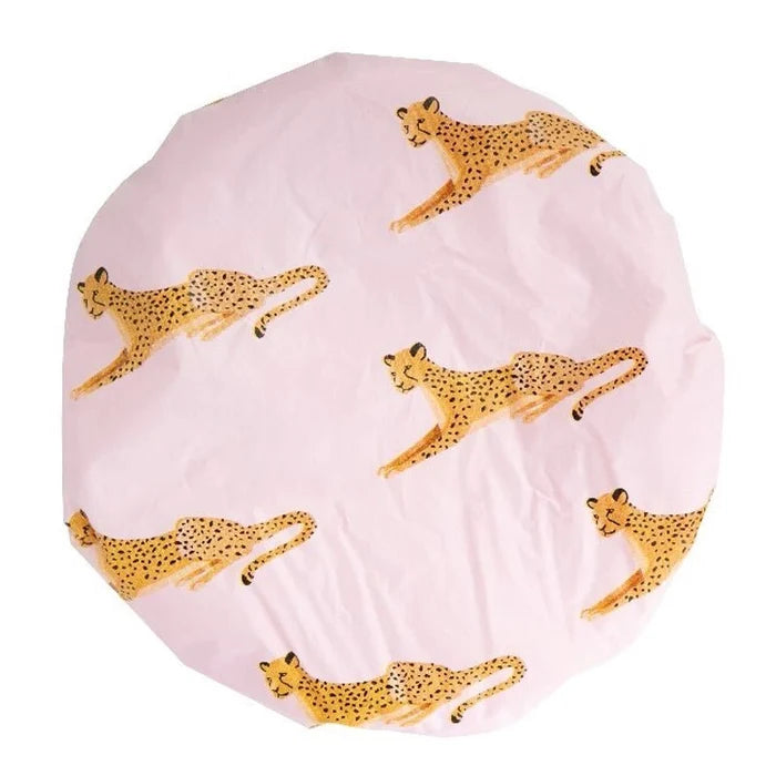 Reversible Microfibre Shower Cap - Leopard Print