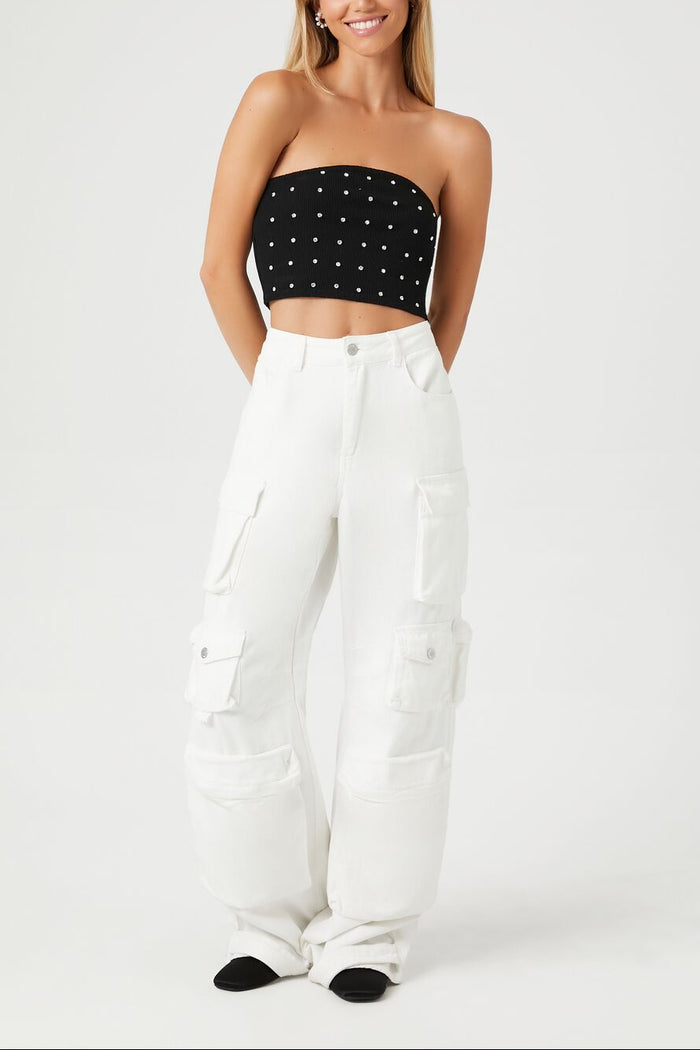 Rhinestone Cropped Tube Top