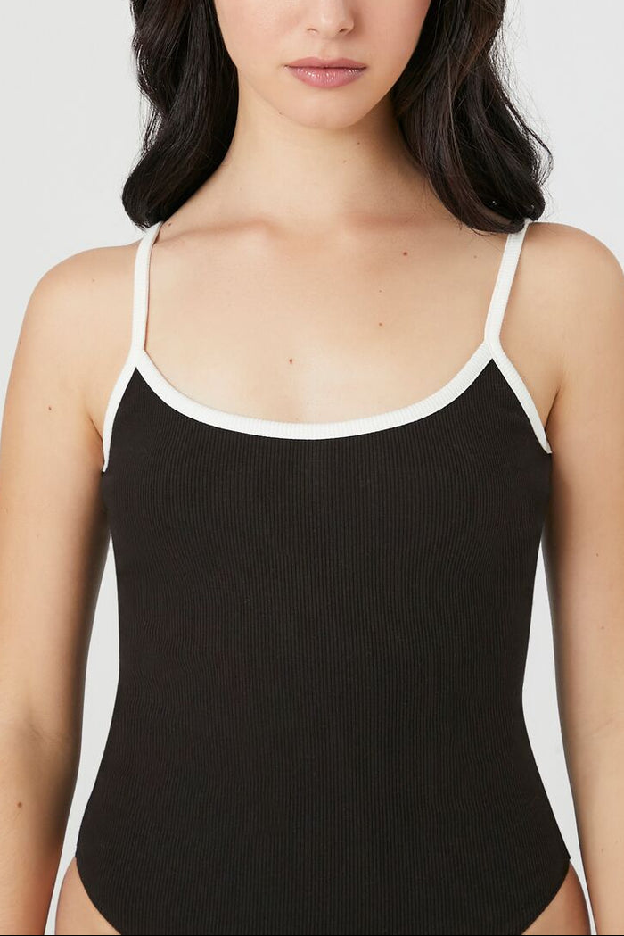 Ribbed Knit Ringer Cami Bodysuit