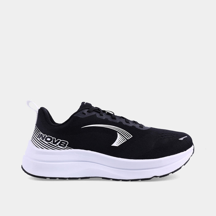 INOV8 RoadFly Max road running shoes, black and white, outer view