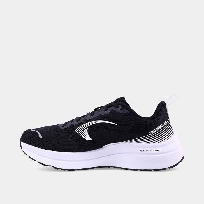 INOV8 RoadFly Max road running shoes, black and white, inner view
