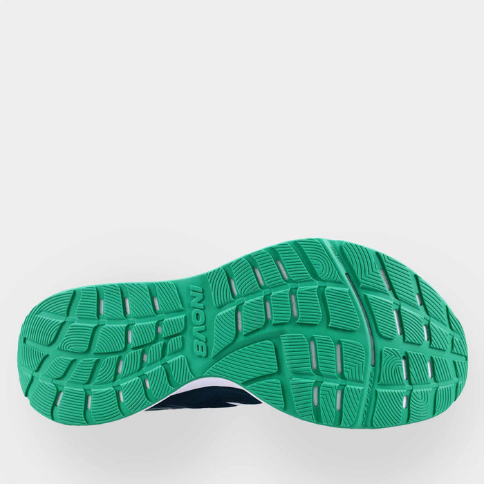 INOV8 RoadFly Zero road running shoes, dark teal and white, bottom view