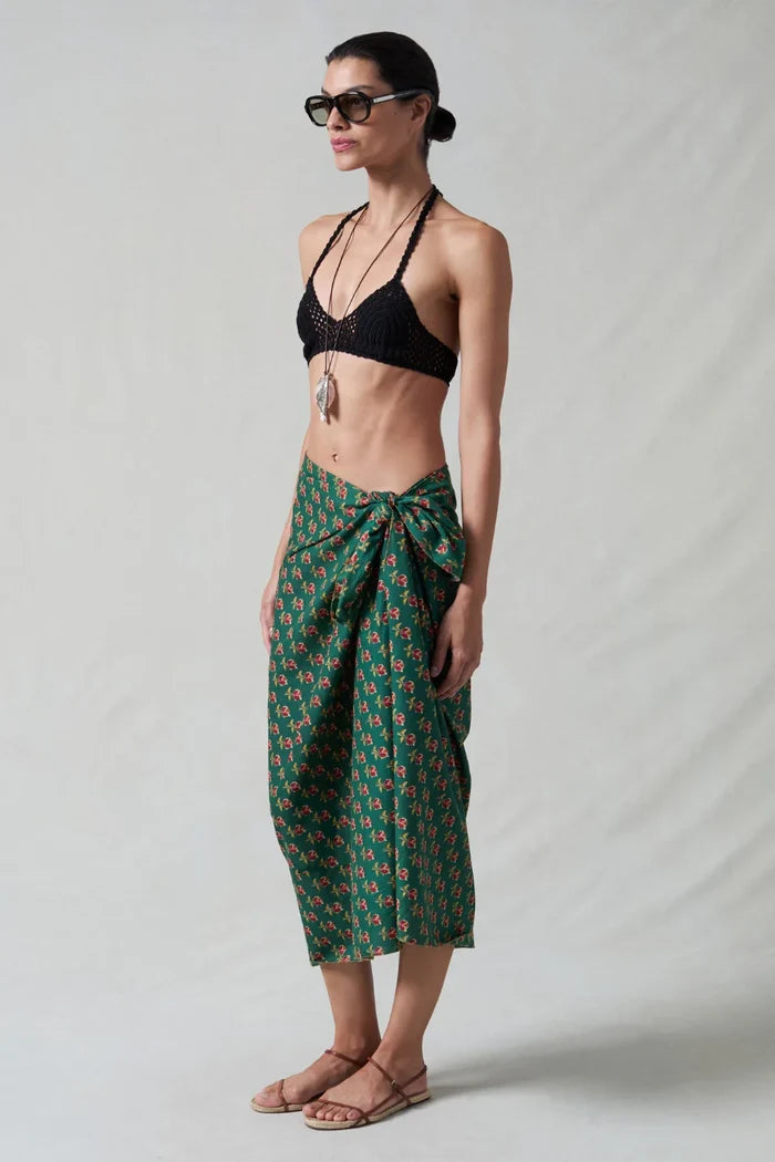 Rose Printed Sarong Skirts Chan Luu