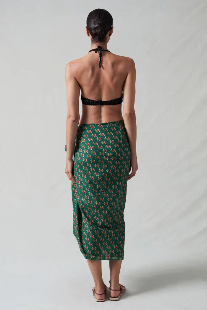 Rose Printed Sarong Skirts Chan Luu