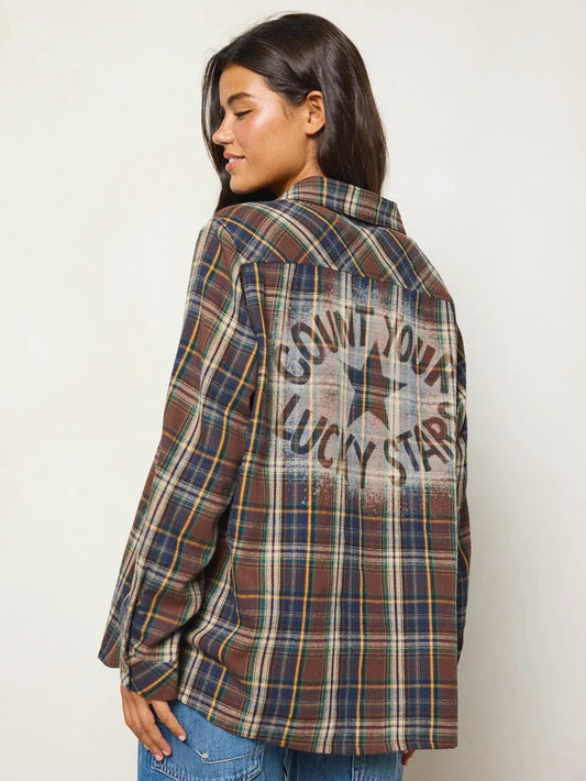 Telluride Patch Flannel Shirt - Count Your Lucky Stars-view 1