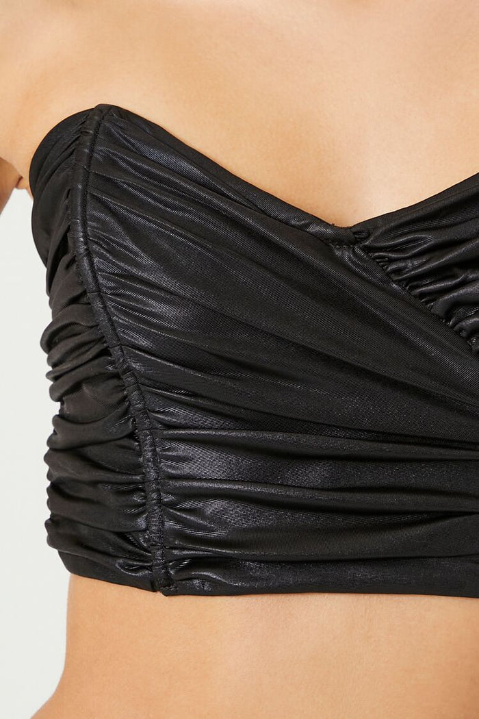 Ruched Sweetheart Crop Top