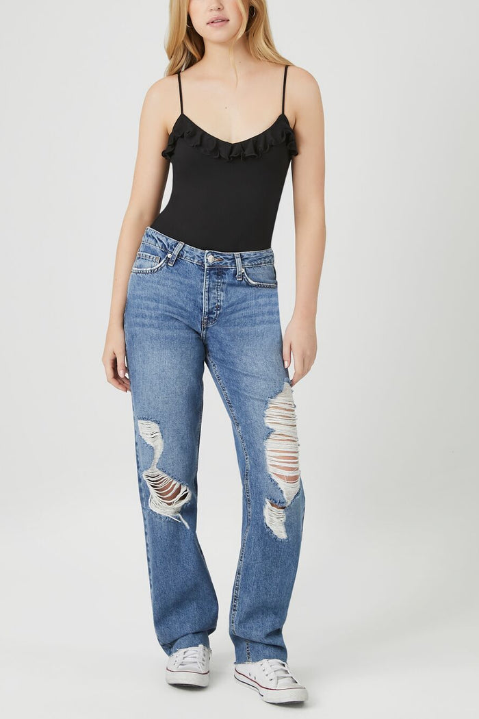 Ruffle-Trim Cami Bodysuit