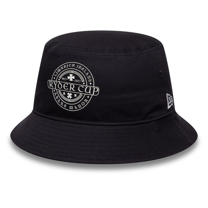 Pictured is this HD Print Ryder Cup Europe 2027 Bucket hat in navy. 1