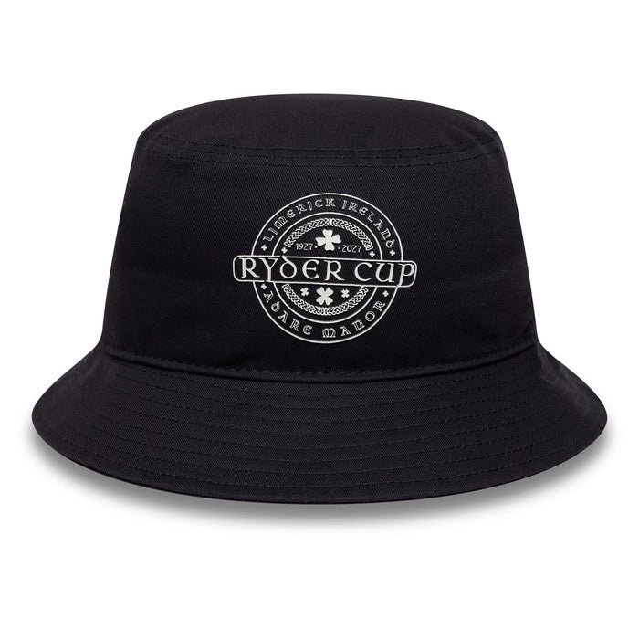 Pictured is this HD Print Ryder Cup Europe 2027 Bucket hat in navy. 2