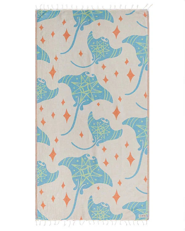 Sand Cloud Sea Devils Beach Towel full view