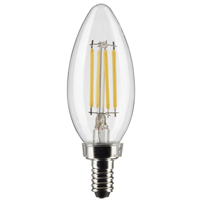 led Candelabra Bulb Satco S21268 4W B11 LED Clear Candelabra Bulb E12 Base 5000K Satco