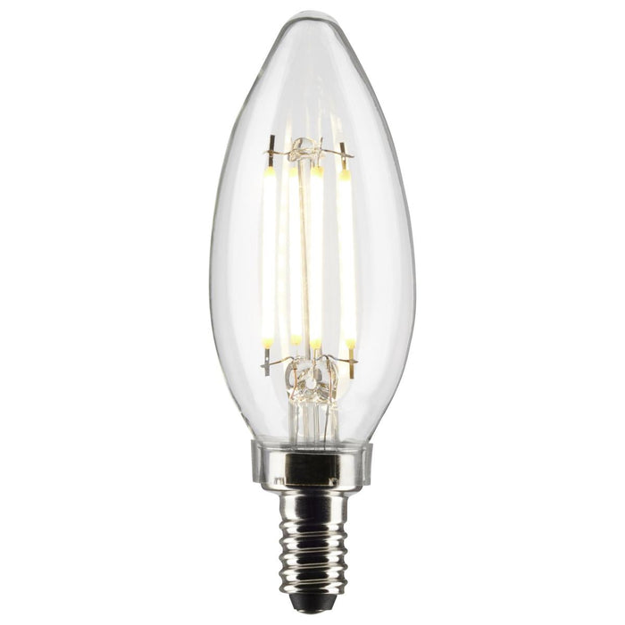 led Candelabra Bulb Satco S21268 4W B11 LED Clear Candelabra Bulb E12 Base 5000K Satco